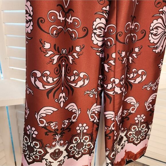 KASIA NEW BROWN SILK LIKE PANTS SIZE SMALL(STRETCH WAIST) RETAIL $162 - Picture 4 of 7